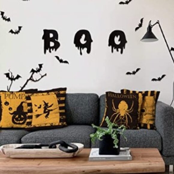 HALLOWEEN DECORATIVE THROW PILLOW CASES CUSHION COVERS (4) - Picture 1 of 14